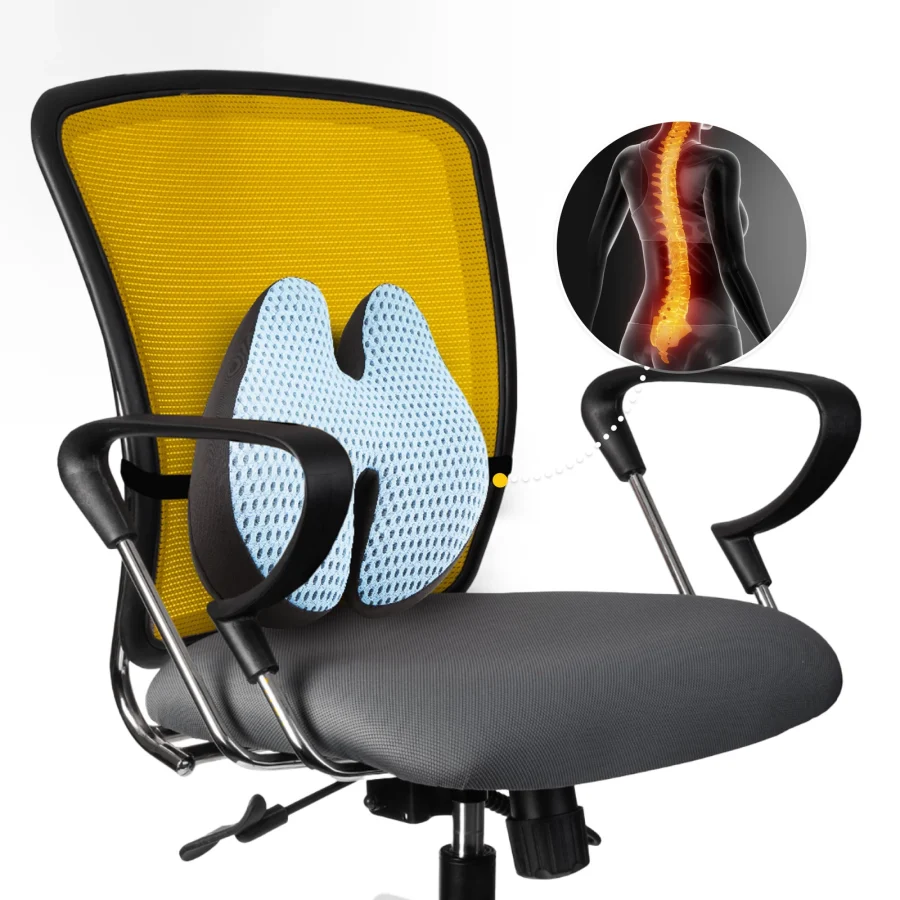 Ergonomisk ryggpute med memoryskum – blå – bilde 3 av 8