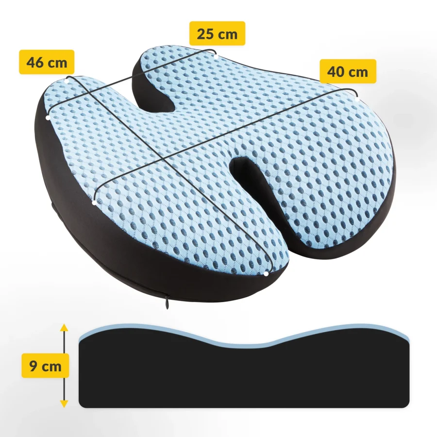 Ergonomisk ryggpute med memoryskum – blå – bilde 4 av 8