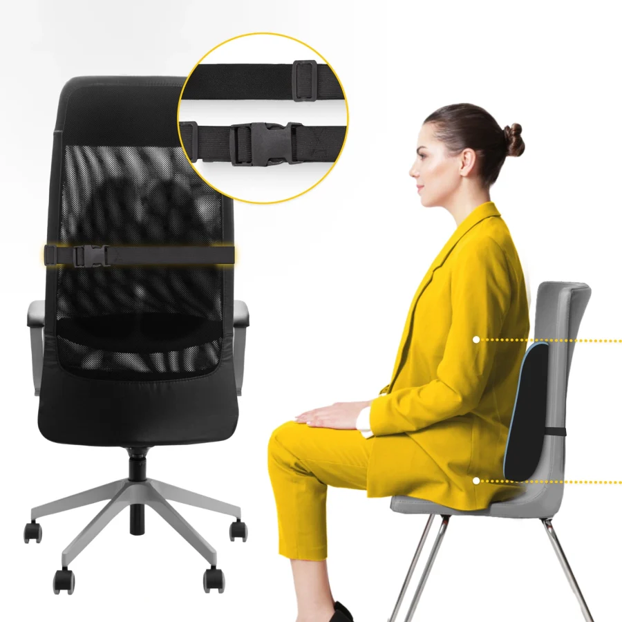 Ergonomisk ryggpute med memoryskum – blå – bilde 6 av 8
