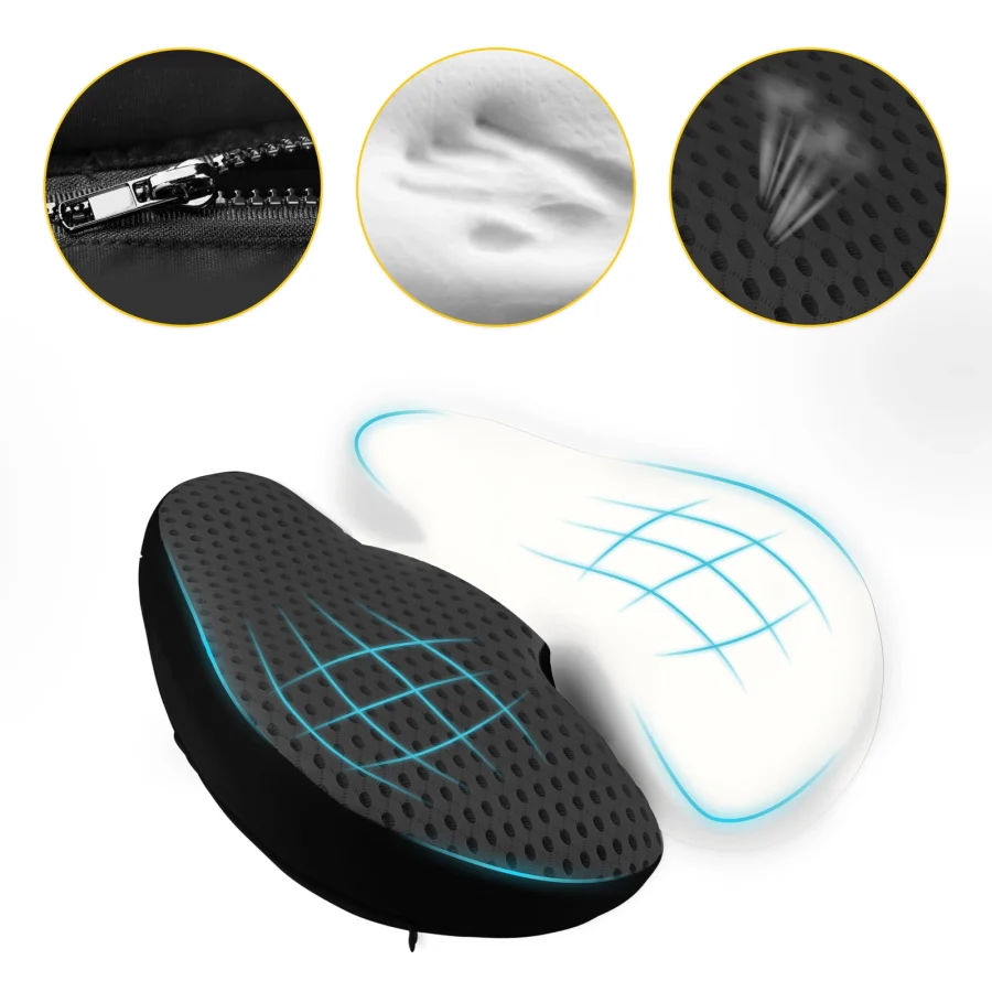 Ergonomisk ryggpute med memoryskum – blå – bilde 7 av 8