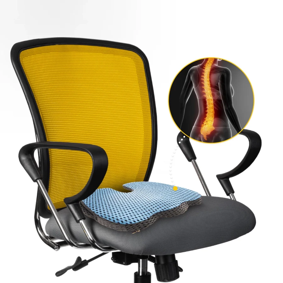 Ergonomisk sittepute med memoryskum – blå – bilde 3 av 8