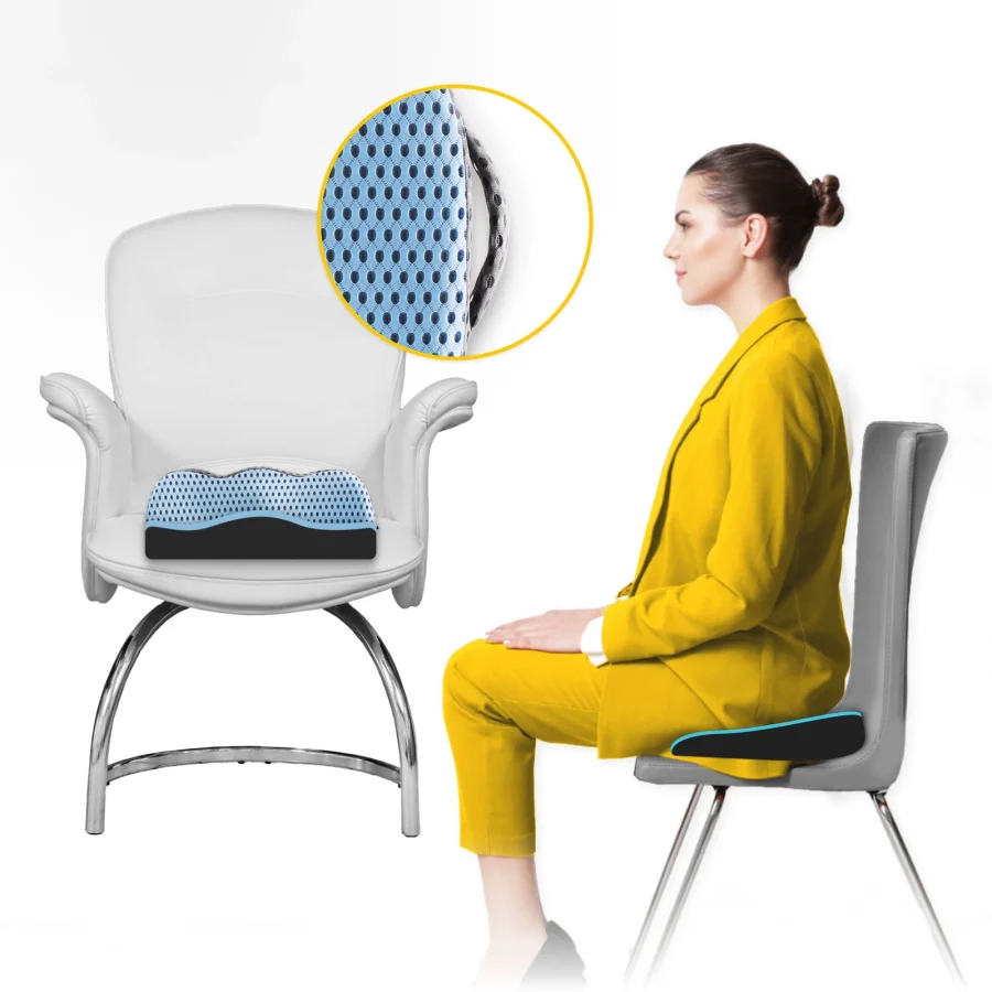 Ergonomisk sittepute med memoryskum – blå – bilde 5 av 8