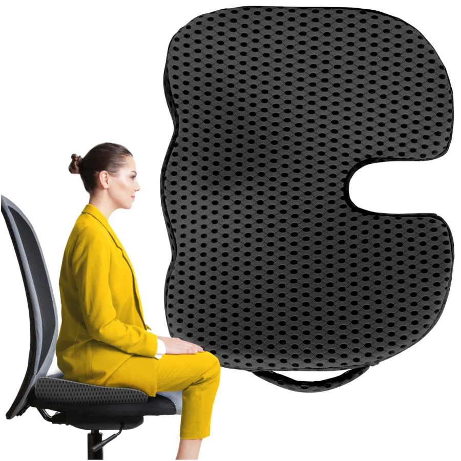 Sittepute med memoryskum 35 × 45 × 7 cm – svart – bilde 1 av 8
