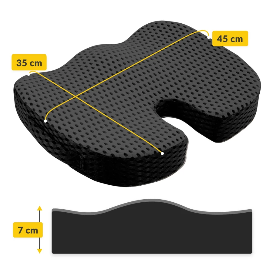 Sittepute med memoryskum 35 × 45 × 7 cm – svart – bilde 4 av 8