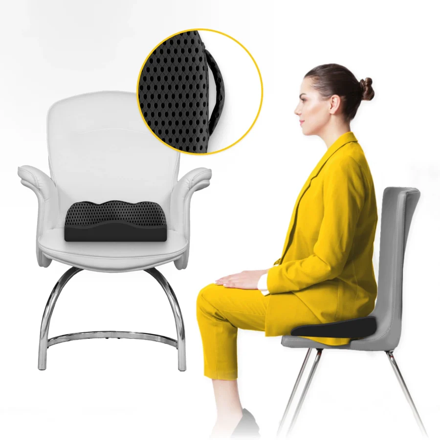 Sittepute med memoryskum 35 × 45 × 7 cm – svart – bilde 5 av 8