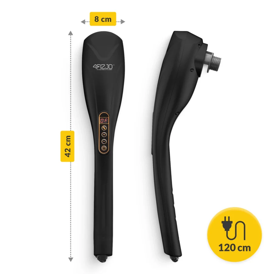 Vibrasjonsmassasjeapparat Long Stick med 7 hoder – svart – bilde 2 av 8