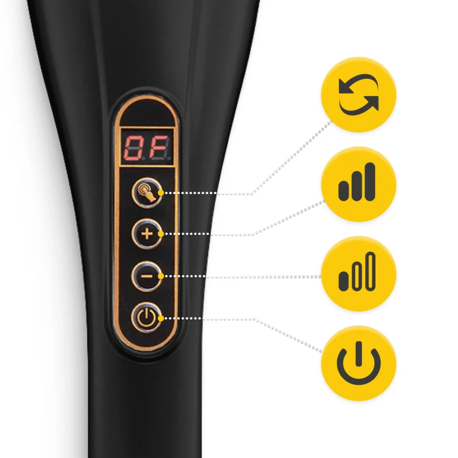 Vibrasjonsmassasjeapparat Long Stick med 7 hoder – svart – bilde 4 av 8