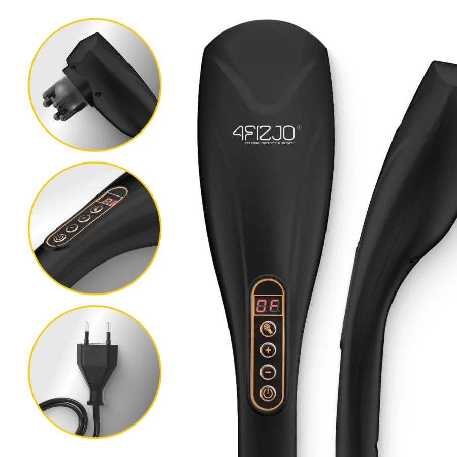 Vibrasjonsmassasjeapparat Long Stick med 7 hoder – svart – bilde 7 av 8
