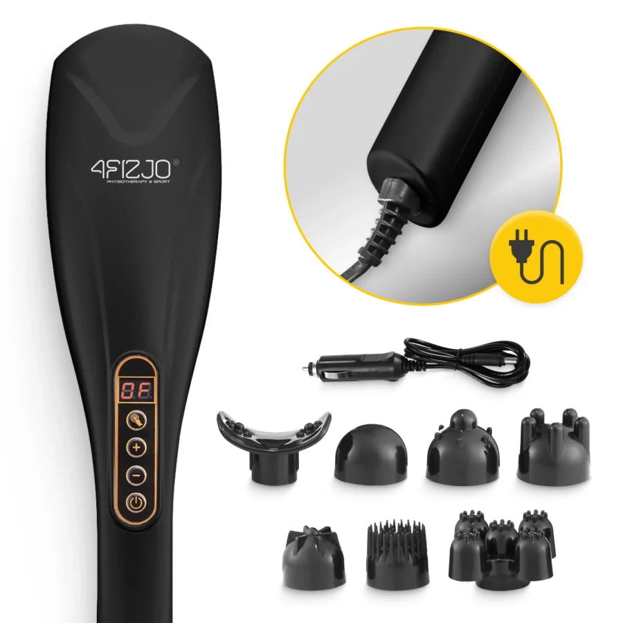 Vibrasjonsmassasjeapparat Long Stick med 7 hoder – svart – bilde 8 av 8