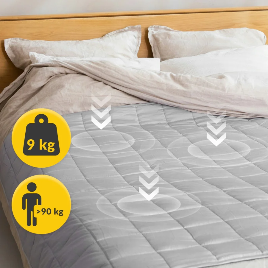 Vektdyne 9 kg – 150 × 200 cm, grå – bilde 2 av 8