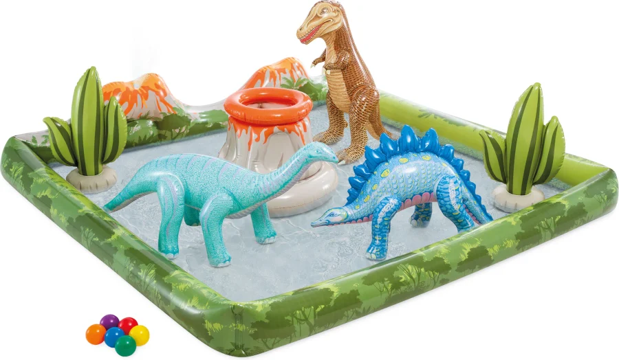 Svømmebasseng, Lekeplass Jurassic Park 201 × 201 × 36 cm – Intex – bilde 1 av 5