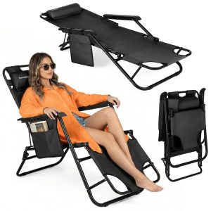 Sun Comfort 2-I-1 Luverno Sammenleggbar Hage-/Strandstol