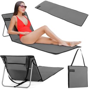 Outtec Sammenleggbar Strandmatte Med Ryggstøtte