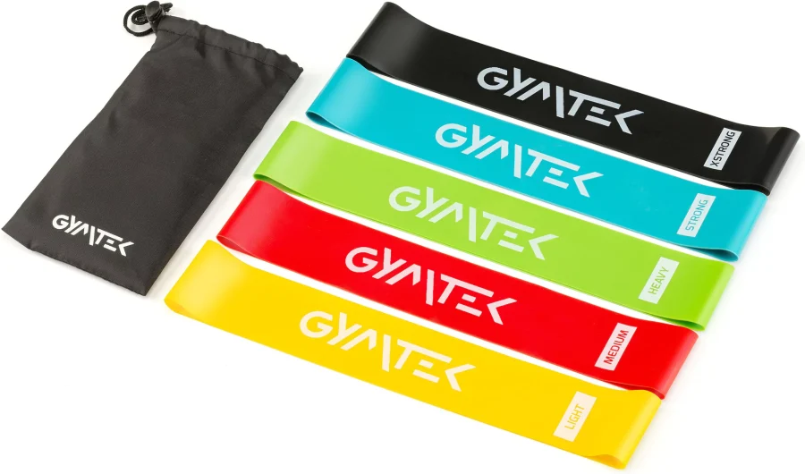 Sett med motstandsbånd for øvelser 0,5 kg-30 kg 5 stk – Gymtek – bilde 2 av 5