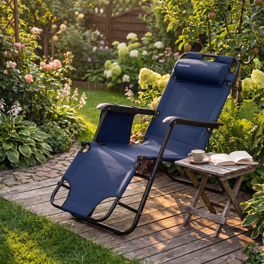 Sun Comfort 2-i-1 sammenleggbar hage- og strandstol – Luverno – bilde 3 av 5