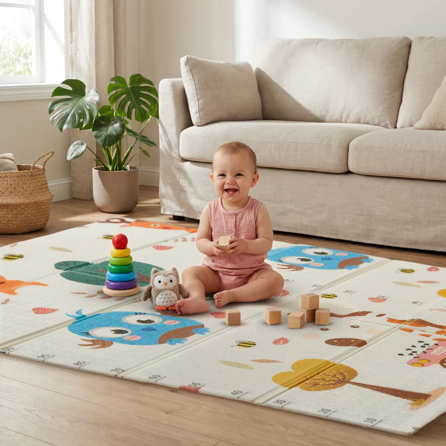 Lekematte, sammenleggbar 120 × 180 cm stjerner – bilde 3 av 5