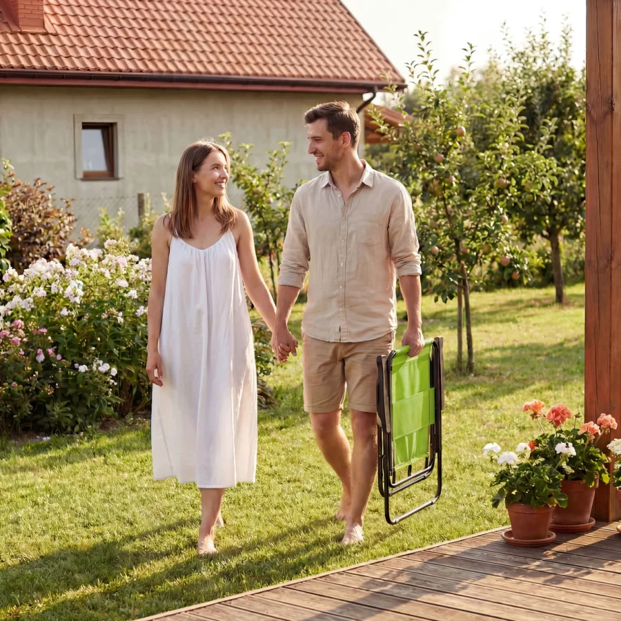 Sammenleggbar hagestol Breeze Textline – Outtec – bilde 5 av 5