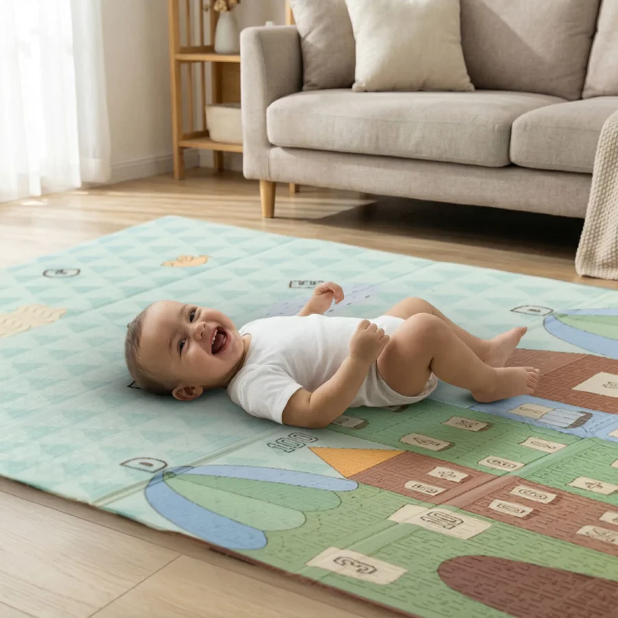 Lekematte, sammenleggbar 120 × 180 cm stjerner – bilde 4 av 5