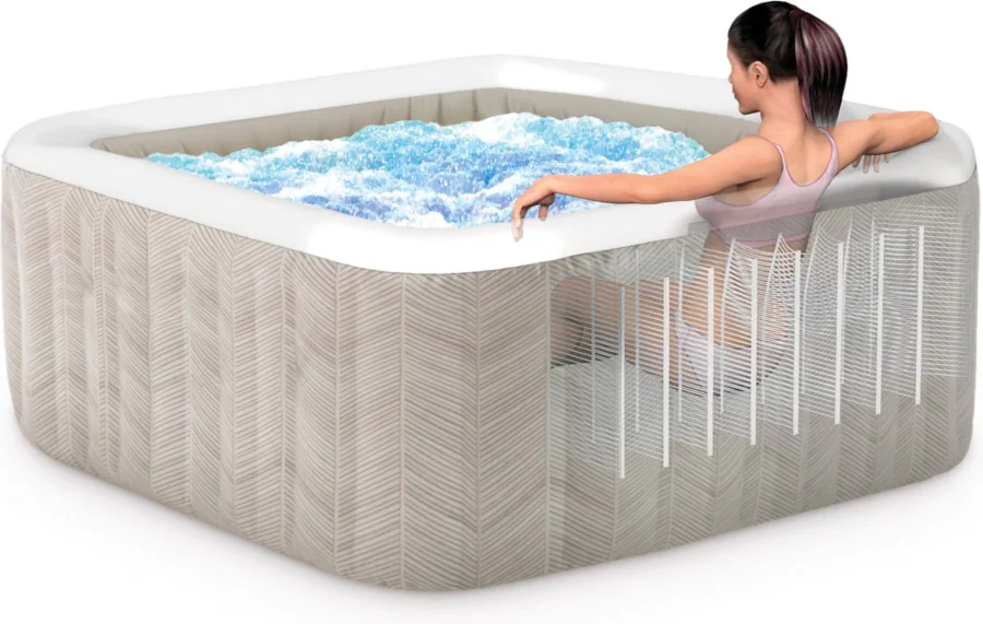 Jacuzzibasseng Spa Chevron med Filter 145 × 196 × 71 cm – Intex – bilde 4 av 5