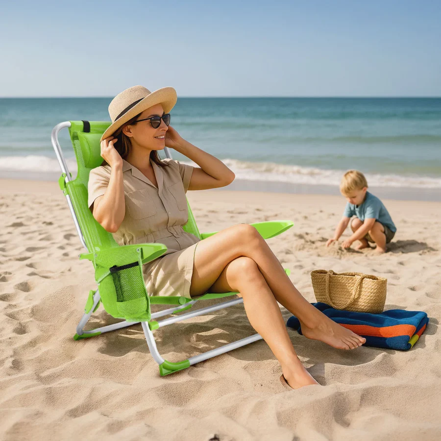 Sun lite 2-i-1 strandstol med solsengfunksjon – bilde 4 av 5