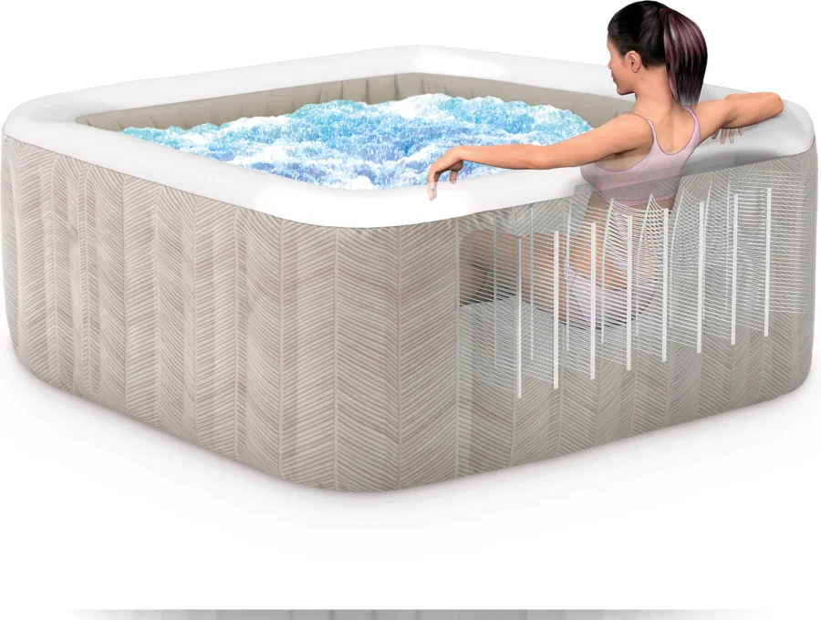 Jacuzzibasseng Chevron Deluxe Purespa 175 × 175 × 71 cm – Intex – bilde 2 av 5