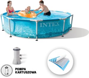 Ocean Metallrammebasseng 305x76 cm Med Intex-Pumpe