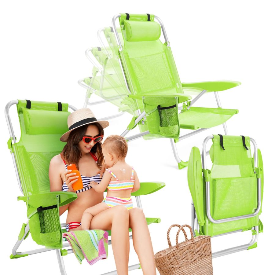 Sun lite 2-i-1 strandstol med solsengfunksjon – bilde 1 av 5
