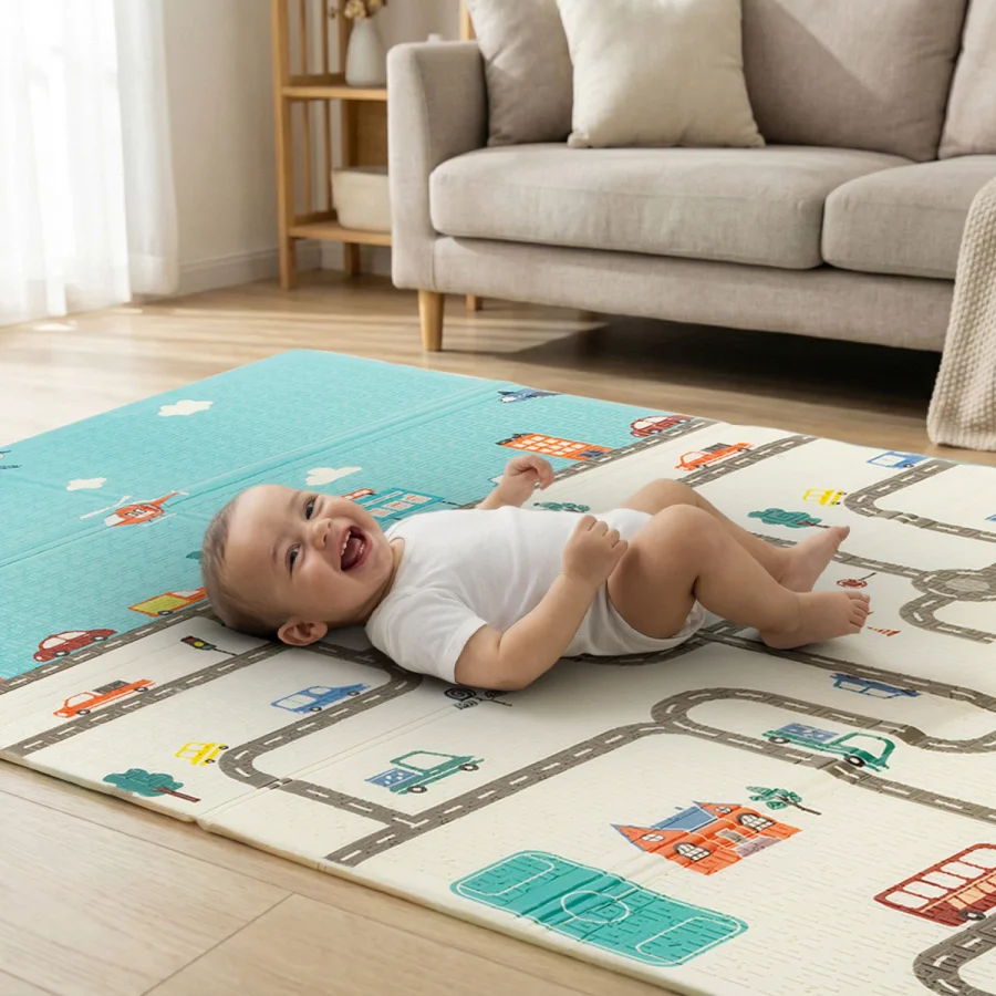 Lekematte, sammenleggbar 120 × 180 cm stjerner – bilde 4 av 5