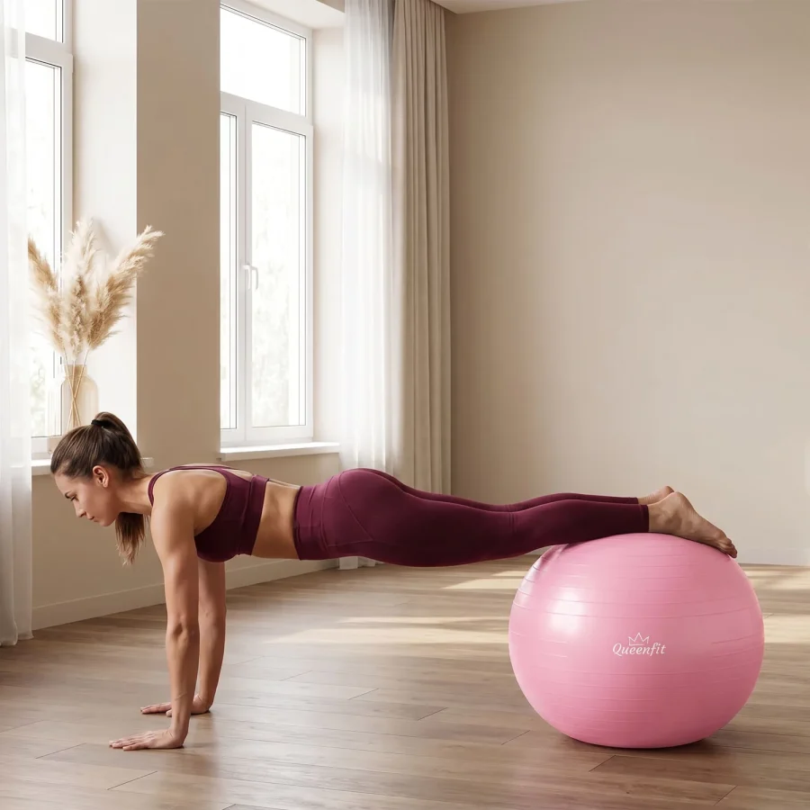 65 cm Treningsball + Queenfit-pumpe – bilde 5 av 5