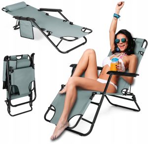 Sun Comfort 2-I-1 Luverno Sammenleggbar Hage-/Strandstol