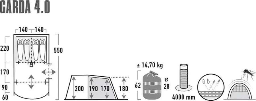 4-personerstelt Garda 4.0 – High Peak – bilde 5 av 5