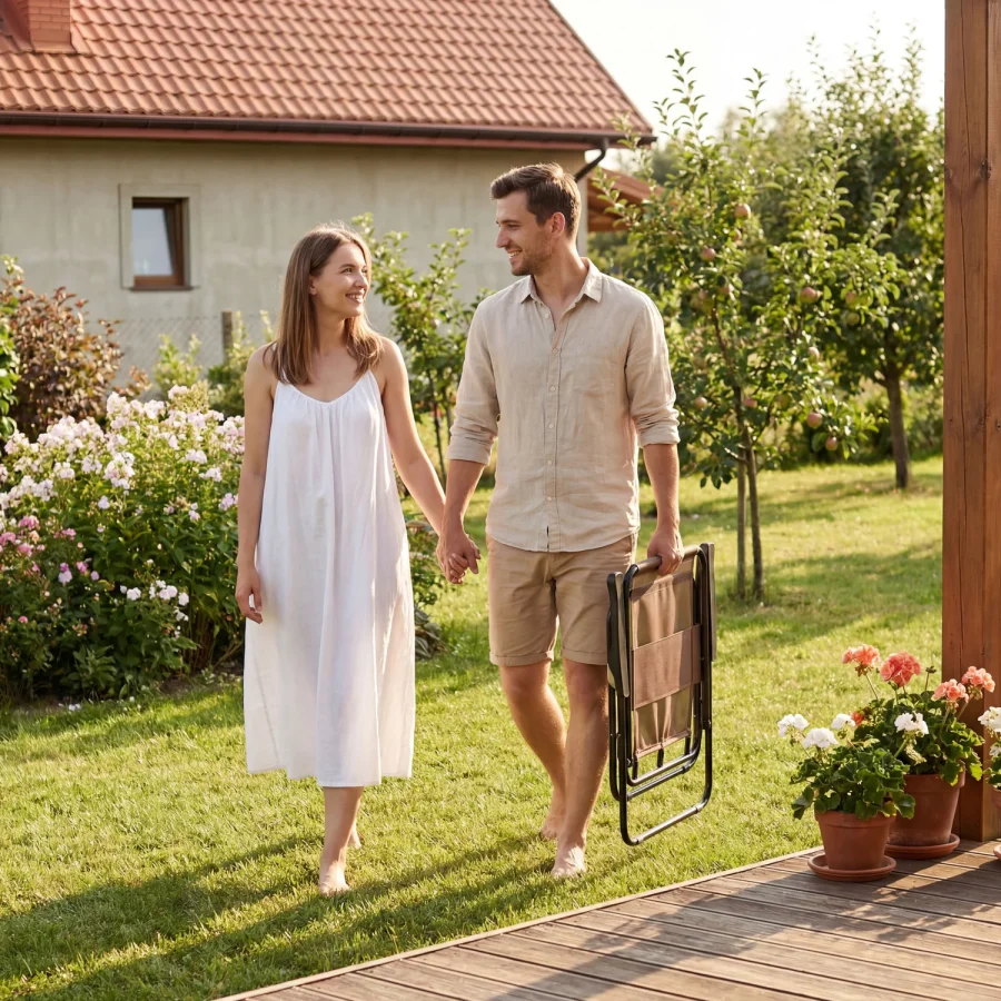 Sammenleggbar hagestol Breeze Textline – Outtec – bilde 5 av 5