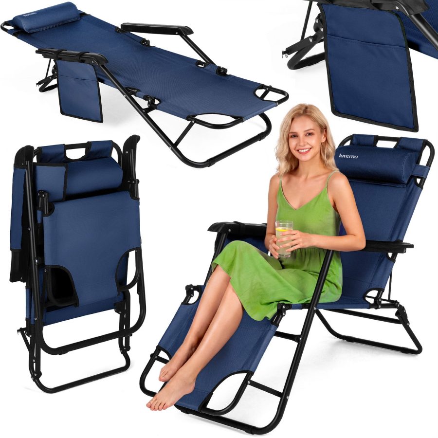 Sun Comfort 2-i-1 sammenleggbar hage- og strandstol – Luverno – bilde 1 av 5