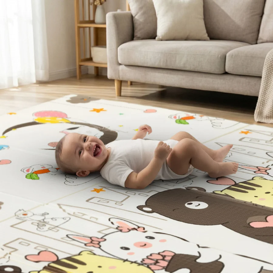 Lekematte, sammenleggbar 180 × 200 cm stjerner – bilde 4 av 5