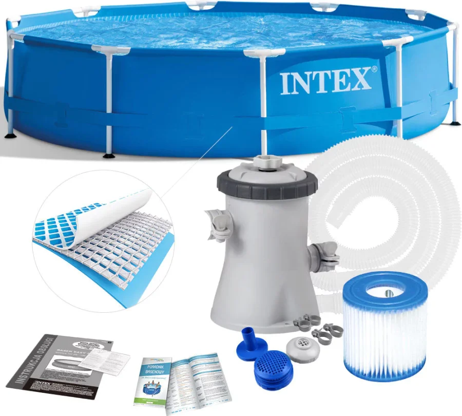 Metallrammebasseng 305 × 76 cm med 3-i-1-pumpe 28202 – Intex – bilde 3 av 5