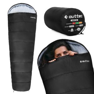 Outtec Lettvekts Sovepose Med Hette Og Mumie
