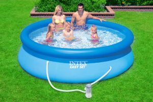Intex 305x76 cm Easy Set Oppblåsbart Basseng Med 3-I-1 Pumpe 28122