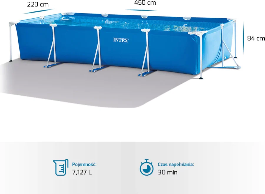 Rektangulært rammebasseng 450 × 220 × 84 cm – Intex – bilde 5 av 5